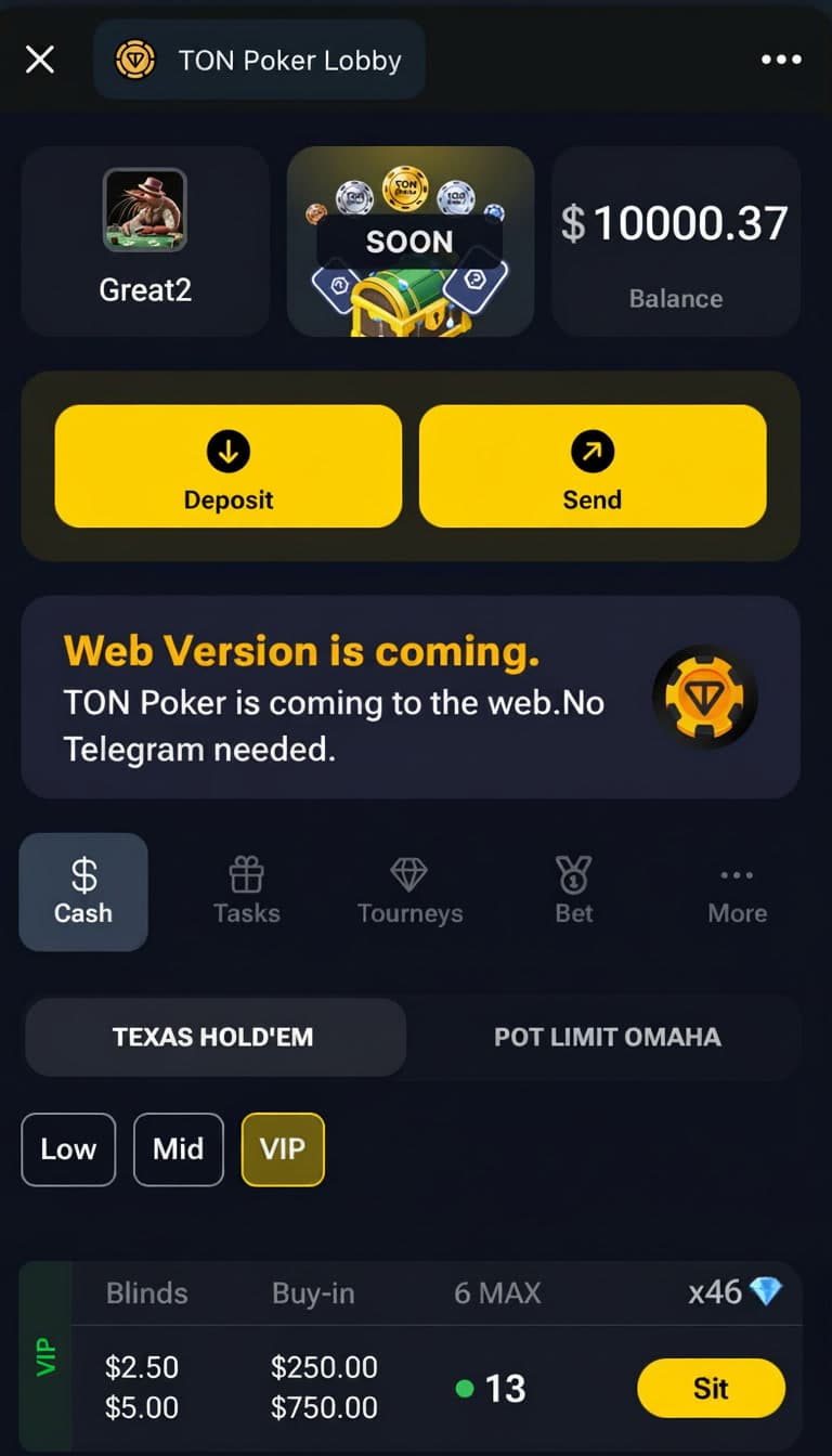 Solana Poker iPhone table