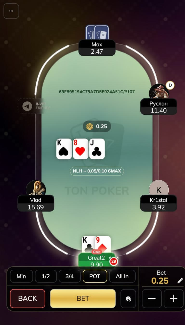 Solana Poker Android lobby